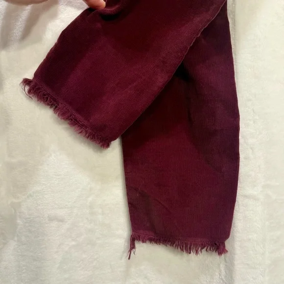 Free People Reagan High-Rise Corduroy Skinny Pants | Burgundy - Picture 6 of 8